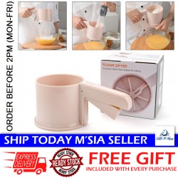 LittleBHouse Semi-Automatic Flour Sieve Hand-Held Sifter Shaker Cup Flour Filter Penapis Tepung Tangan- KW35