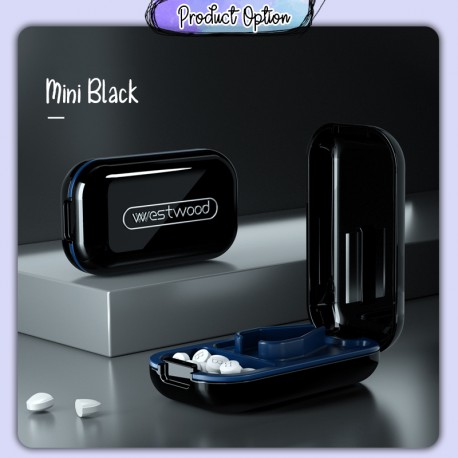 Little B House Travel Pill Compartment Case Storage Medicine Splitter with Cutter Blade Kotak Ubat - TV03