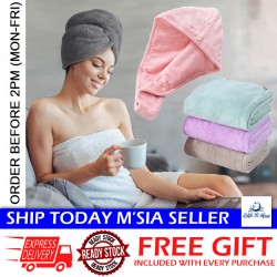 Little B House Hair Towel with Button Absorbent Fast Drying Hair Wraps for Women & Kid Tuala Rambut - TV07