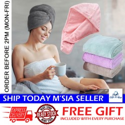 Little B House Hair Towel with Button Absorbent Fast Drying Hair Wraps for Women & Kid 干发帽 Tuala Rambut - TV07