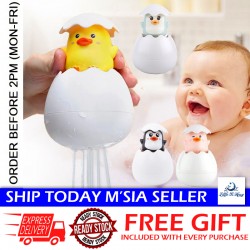 Little B House Water Spray Baby Cloud Penguin Duck Egg Bath Shower Toys Floating Sprinkler Mainan Mandi - BA10