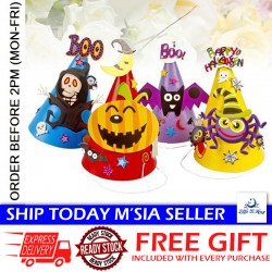 Little B House Halloween Party Hats Cartoon Paper Cap Party Decoration For Kids 万圣节纸质卡通帽 Topi Parti - HW04