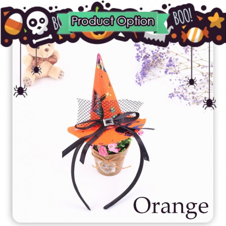 Little B House Halloween Mini Pointy Witch Hat Headband Costume Cosplay Accessories Pita Rambut- HW06
