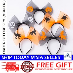 Little B House Pumpkin Headband Halloween Skull Headdress Pita Rambut - HW08