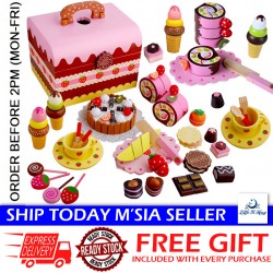 Little B House Wooden Pretend Combo Toy Birthday Party Cake Set 生日蛋糕家家酒 Masak Masak - BT47
