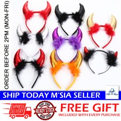 Little B House Halloween Devil Horns Headband Sequin Devil Costume Accessory Pita Rambut - HW09