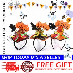 Little B House Halloween Pumpkin Witch Hat Headband Sequin Head Hoop Accessories Pita Rambut - HW11