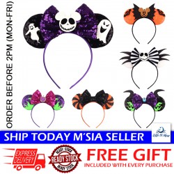 Little B House Halloween Headbands Pumpkin Sequins Witch Hat Headbands for Party Pita Rambut - HW13