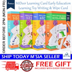 [Little B House] Write & Wipe English Learning Card Alphabet Words Math Number Card Kad ABC Kad Nombor-BT287