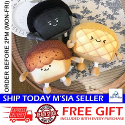 [Little B House] Toast Sliced Bread Pillow Emotional Bed Bolsters Doll Patung Roti- BT279