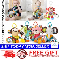 Little B House Newborn Baby Tooth Gel Hanging Plush Toys Crinkle Teether Mainan Bayi - BT237