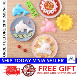 Little B House Sushi Maker Tools 4 Set Bento Accessories Tool Rice Ball Mold Acaun Nasi - KW32