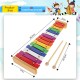 Little B House 15 Note Multi-Colored Bars Xylophone Wooden Mallets for Kids Musical Toy Alat Music - BT204
