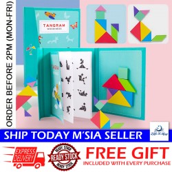 Little B House Magnetic Jigsaw Puzzle Tangram Montessori IQ Teaser Blocks Mainan Tangram Teka Teki - BT93