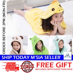 Little B House Hooded Bathrobe Soft Infant Newborn Baby Blanket Cartoon Towel Tuala mandi Kanak Kanak - BA16