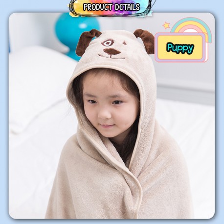 Little B House Hooded Bathrobe Soft Infant Newborn Baby Blanket Cartoon Towel Tuala mandi Kanak Kanak - BA16