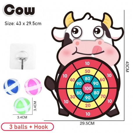 Little B House Animal Dart Board Set Sticky Ball Sucker Dart Toys Family Sport Party Game Mainan Dart - BT306