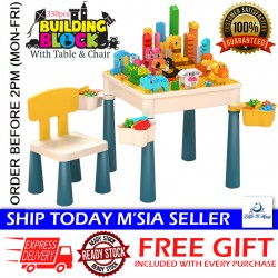 Little B House Large Kids Multifunction Table Building Blocks Compatible Lego Duplo Block Meja Lego Dulpo - BT179
