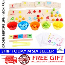 Little B House Wooden Play Toy Clip Beads Arithmetic Multifunctional Game Mainan Matematik - BKM31