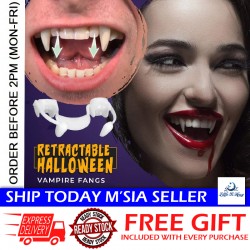 Little B House Halloween Retractable Vampire Fangs Fake Teeth Costume Cosplay Dentures Prop 万圣节假牙 Gigi Palsu - HW14