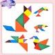 Little B House Wooden Tangram Triangle Jigsaw Puzzle Toy Educational Gift 彩色七巧板 Tangram Kayu - BT114