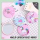 Little B House Round Pocket Mirror Makeup Mini Cartoon Mirror Cosmetic Round Mirror Cermin Kecil - MU09