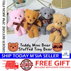 Little B House Teddy Mini Bear Keychain Soft Toy Plush Cute Small Size Bear Stuffed Toy Beruang Mini - BT335