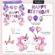 Little B House Unicorn Birthday Decorations Balloons Combo Set 独角兽气球生日派对装饰 Belon pesta hari jadi - BT293