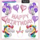 Little B House Unicorn Birthday Decorations Balloons Combo Set 独角兽气球生日派对装饰 Belon pesta hari jadi - BT293