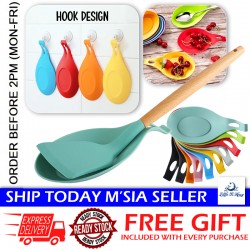 Little B House Silicone Spoon Rest Food Grade Utensil Rest Spatula Mixer Pad Mat Holder Alas Sudu - KW47