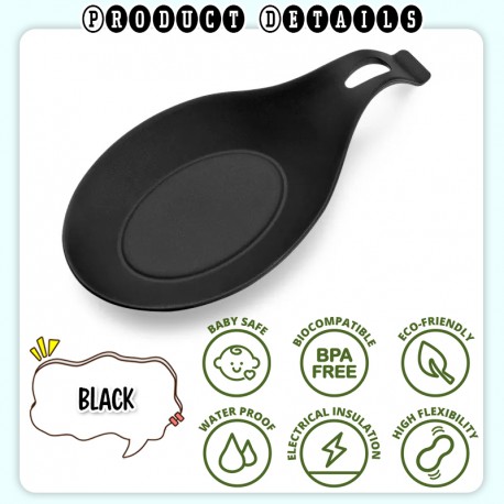 Little B House Silicone Spoon Rest Food Grade Utensil Rest Spatula Mixer Pad Mat Holder Alas Sudu - KW47