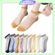 Little B House Korean Socks Daisy Flower Ankle Socks Ultra-thin Transparent Fiber Silk Socks Stokin Daisy - SK11