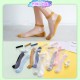 Little B House Korean Socks Daisy Flower Ankle Socks Ultra-thin Transparent Fiber Silk Socks Stokin Daisy - SK11