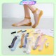 Little B House Korean Socks Daisy Flower Ankle Socks Ultra-thin Transparent Fiber Silk Socks 小雏菊袜子 Stokin Daisy - SK11