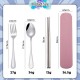Little B House Portable Dinnerware Stainless Steel Reusable 4pcs Cutlery Set with Case Sudu Garpu Penyepit - KW40