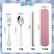 Little B House Portable Dinnerware Stainless Steel Reusable 4pcs Cutlery Set with Case 便携餐具 Sudu Garpu Penyepit - KW40