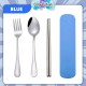 Little B House Portable Dinnerware Stainless Steel Reusable 4pcs Cutlery Set with Case Sudu Garpu Penyepit - KW40