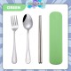 Little B House Portable Dinnerware Stainless Steel Reusable 4pcs Cutlery Set with Case Sudu Garpu Penyepit - KW40