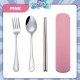 Little B House Portable Dinnerware Stainless Steel Reusable 4pcs Cutlery Set with Case Sudu Garpu Penyepit - KW40