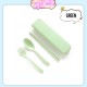 Little B House Portable Dinnerware Stainless Steel Reusable 4pcs Cutlery Set with Case Sudu Garpu Penyepit - KW40