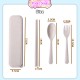 Little B House Wheat Cutlery 3PCS Portable Tableware Reusable Wheat Cutlery Set Box Sudu Garpu Penyepit - KW46