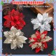 Little B House Glitter Artificial Poinsettia Flowers Christmas Tree Decorations Hiasan Krismas - XM07