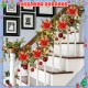 Little B House Glitter Artificial Poinsettia Flowers Christmas Tree Decorations Hiasan Krismas - XM07