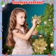Little B House Glitter Artificial Poinsettia Flowers Christmas Tree Decorations Hiasan Krismas - XM07