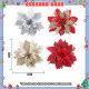 Little B House Glitter Artificial Poinsettia Flowers Christmas Tree Decorations Hiasan Krismas - XM07