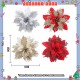 Little B House Glitter Artificial Poinsettia Flowers Christmas Tree Decorations 圣诞装饰圣诞花 Hiasan Krismas - XM07