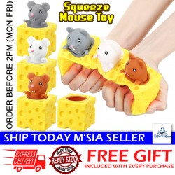 Little B House Decompression Toys Cute Cheese Mouse Toy Release Stress Rat Toy Mainan Tikus Cubit - BT330