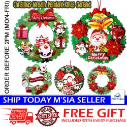 Little B House Christmas Wreath Artificial Garland Xmas Beautiful PVC Decorations Hiasan Krismas - XM11