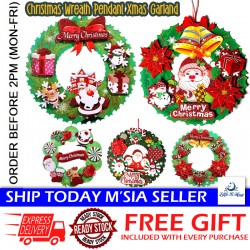 Little B House Christmas Wreath Artificial Garland Xmas Beautiful PVC Decorations 圣诞装饰花环 Hiasan Krismas - XM11