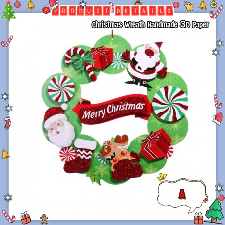 Little B House Christmas Wreath Artificial Garland Xmas Beautiful PVC Decorations Hiasan Krismas - XM11